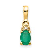 14K Diamond & Emerald Pendant